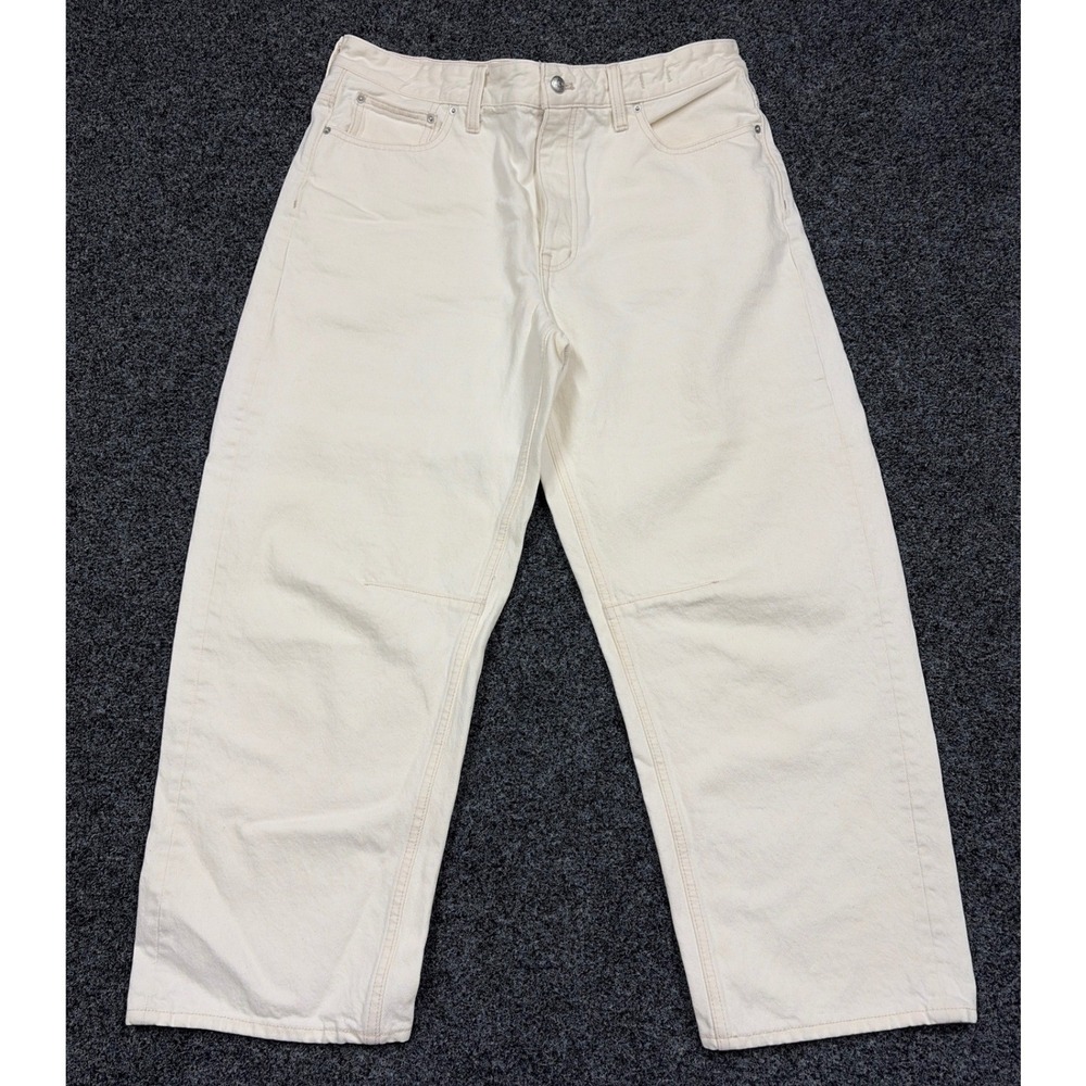 Madewell Jeans 30 Ivory The Darted Barrel-Leg Jean High Rise Wide Denim